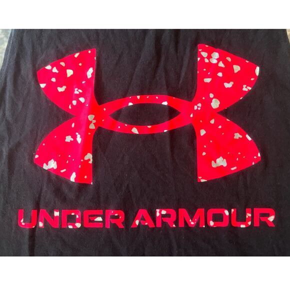 Under Armour Black/Hot Pink Muscle Sleeveless Tee Womens Size L - Picture 2 of 6
